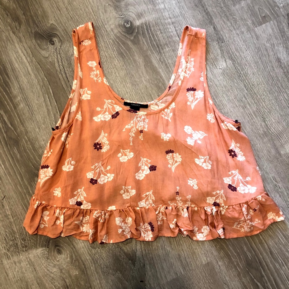 Forever 21 cropped floral tank